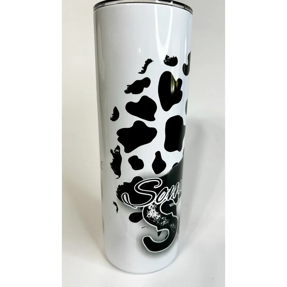 Jelly Roll Somebody Save Me 20oz Stainless Steel Travel Tumbler Cow Print Lid